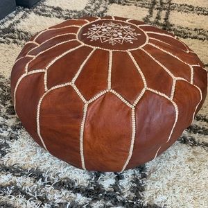 Moroccan Leather Pouf